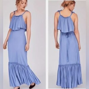 NWOT Free people blue pop over maxi dress SZ LG 🩵